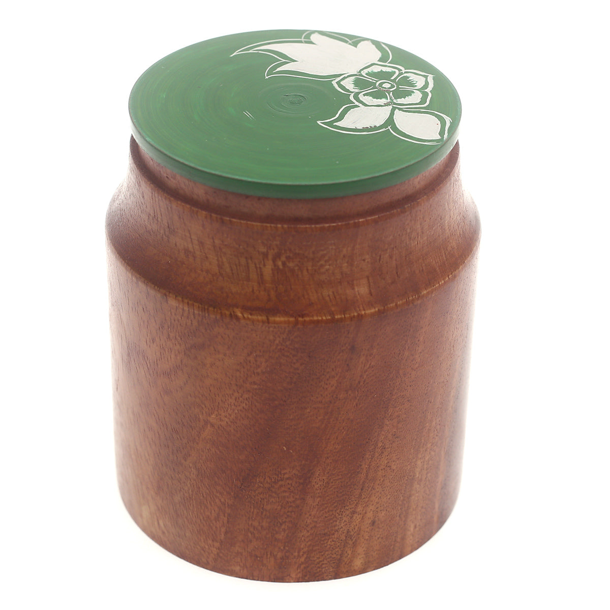Wooden Decorative Jar – Green | Stylish Home Accent Piece