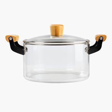 Premium Transparent Glass Cooking Pot with Lid | Heat-Resistant Borosilicate Casserole | 3.5L & 4.5L Capacity | Gas, Electric & Induction Compatible
