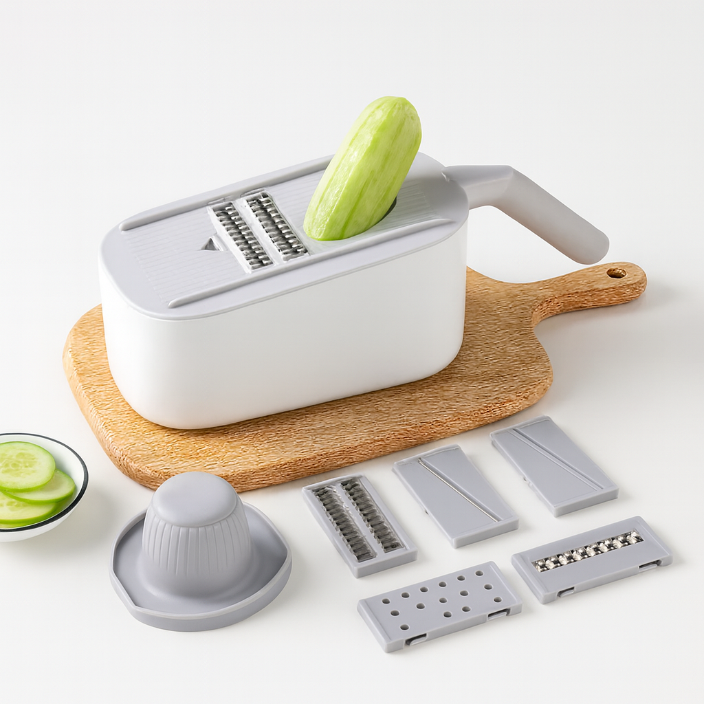 Ecoco Multi-Function Grater & Slicer – 6-in-1 Vegetable Cutter with Storage Box