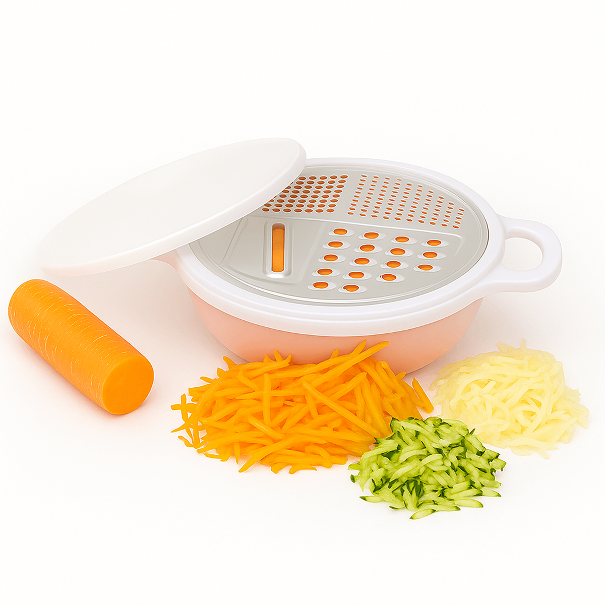 3-in-1 Grater with Storage Bowl & Lid Beige | Multi-Purpose Kitchen Tool – 1 Piece