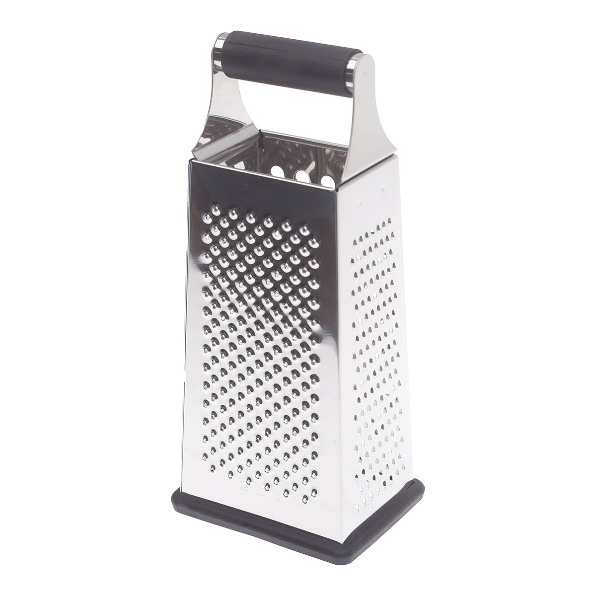 4-Sided Stainless Steel Grater with Rubber Grip Handle